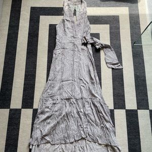 Anthropologie tie waist midi dress